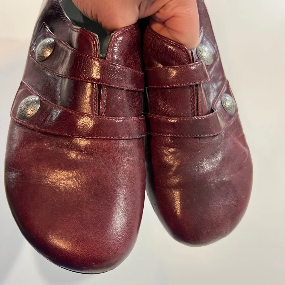 Red Leather Loafers with Vintage Charm and Sturdy Sole